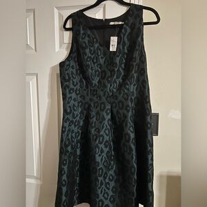 The Limited Dark Green and Black Animal Print Midi Dress